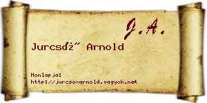 Jurcsó Arnold névjegykártya